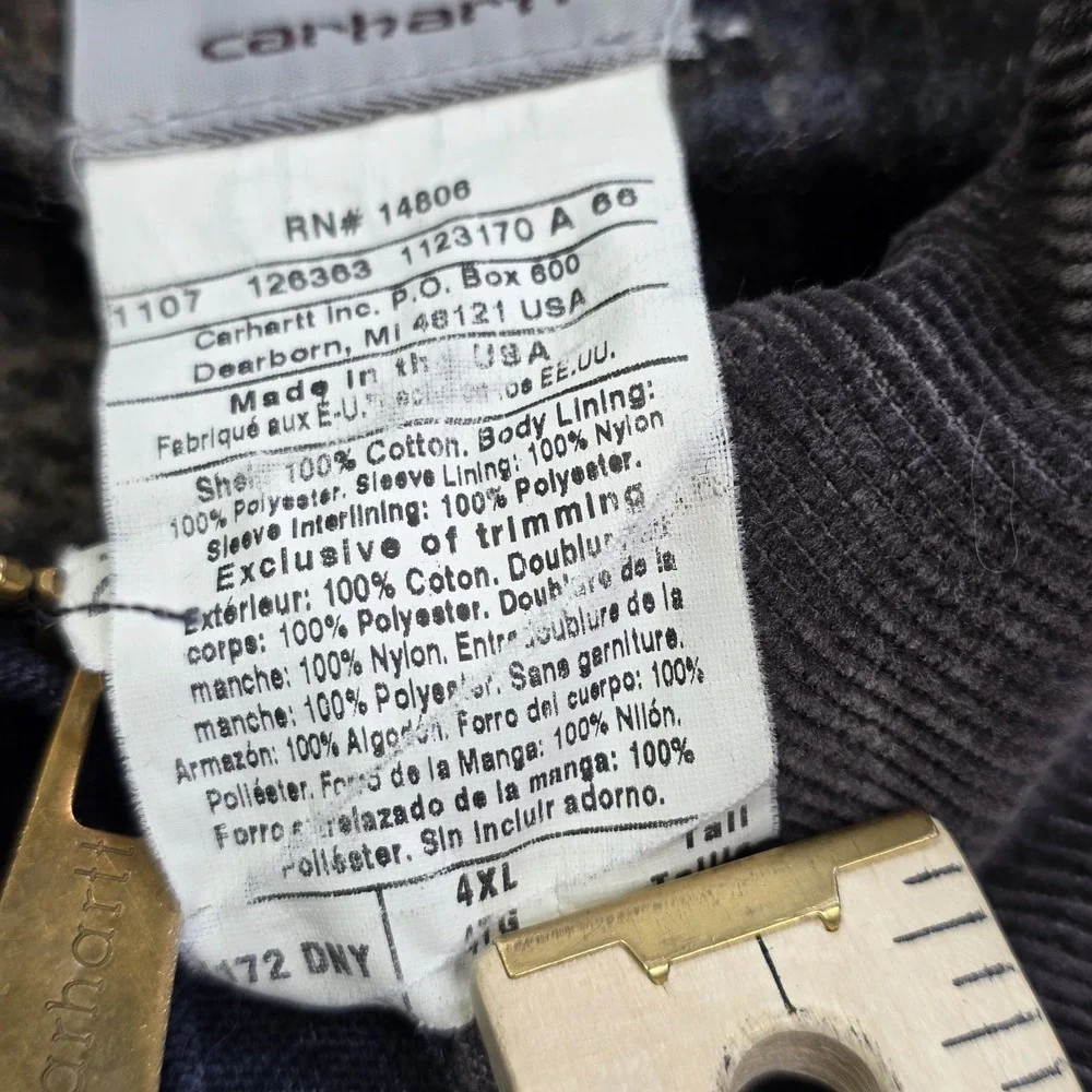 Carhartt Blanket Lined Detroit Jacket Navy Blue Fade J172 DNY Size 4XL‎